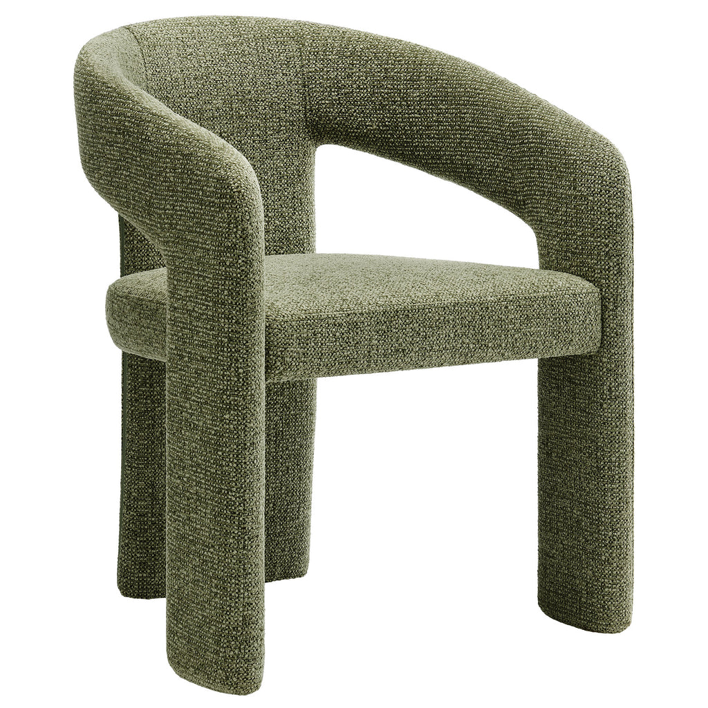 Oslo Barrel Fabric Upholstered Dining Accent Chair - Leaf