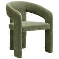 Oslo Barrel Fabric Upholstered Dining Accent Chair - Leaf