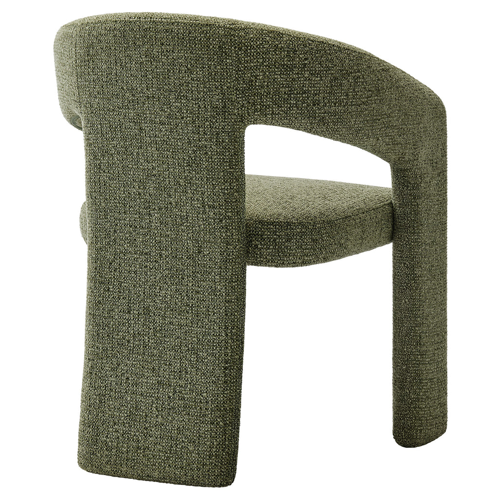 Oslo Barrel Fabric Upholstered Dining Accent Chair - Leaf