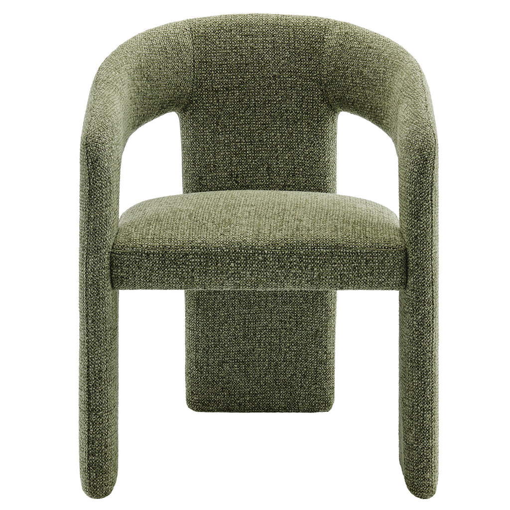 Oslo Barrel Fabric Upholstered Dining Accent Chair - Leaf