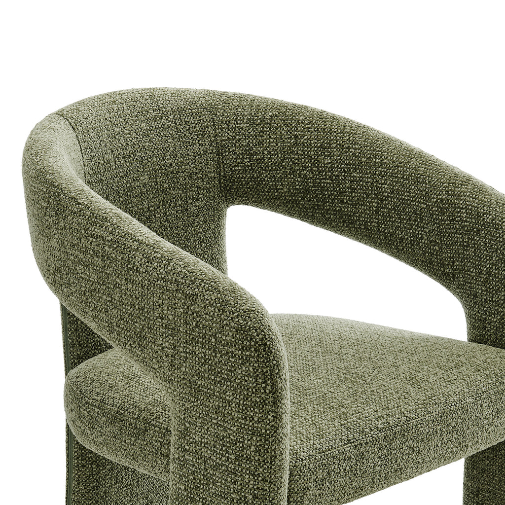 Oslo Barrel Fabric Upholstered Dining Accent Chair - Leaf