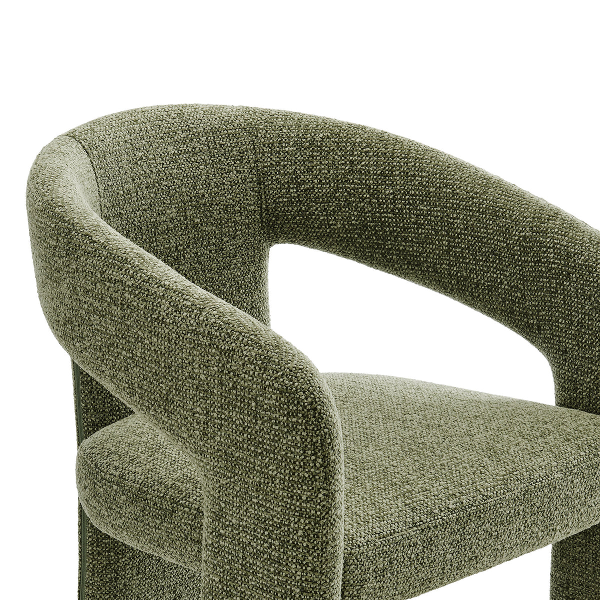 Oslo Barrel Fabric Upholstered Dining Accent Chair - Leaf