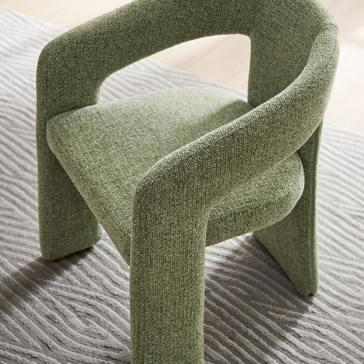 Oslo Barrel Fabric Upholstered Dining Accent Chair - Leaf