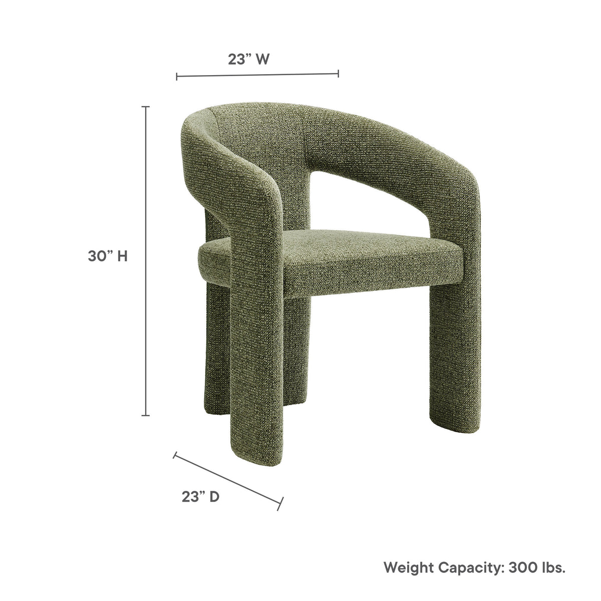 Oslo Barrel Fabric Upholstered Dining Accent Chair - Leaf