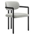 Elio Barrel Fabric and Metal Dining Chair - Black Dove Gray