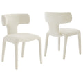 Stellan Curved Back Boucle Upholstered Dining Chair Set of 2 - Cream