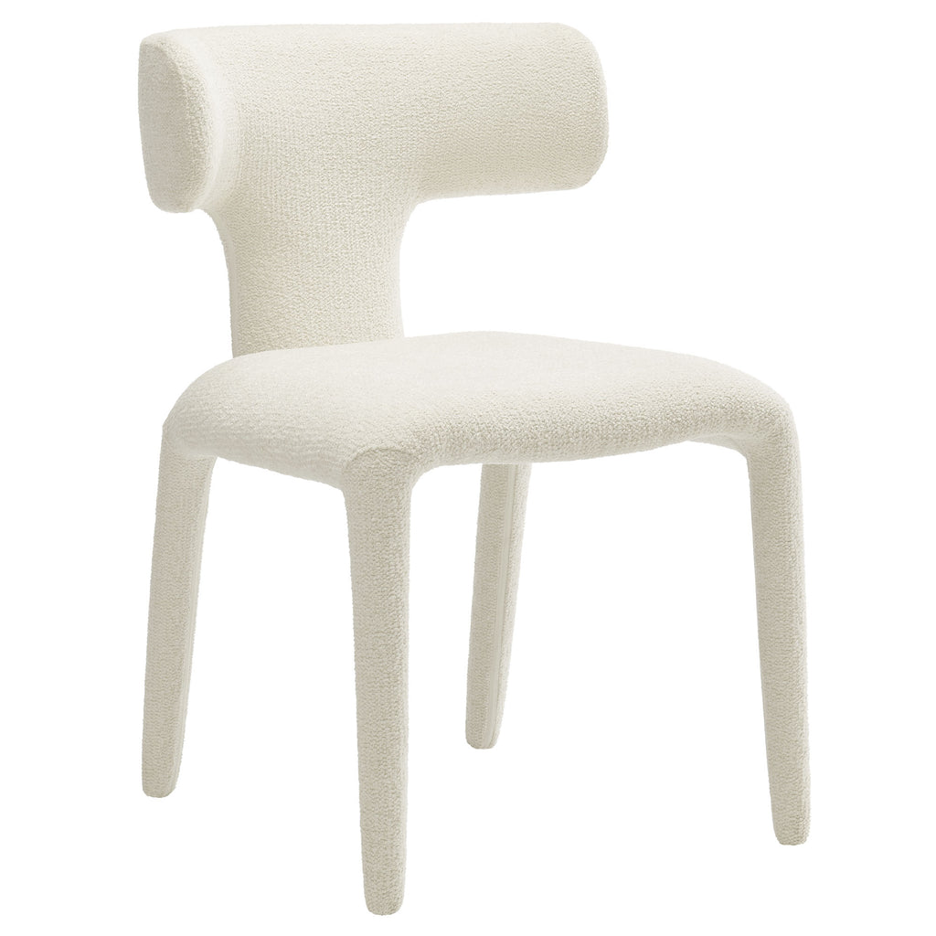 Stellan Curved Back Boucle Upholstered Dining Chair Set of 2 - Cream
