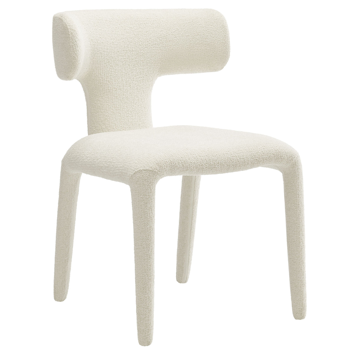 Stellan Curved Back Boucle Upholstered Dining Chair Set of 2 - Cream