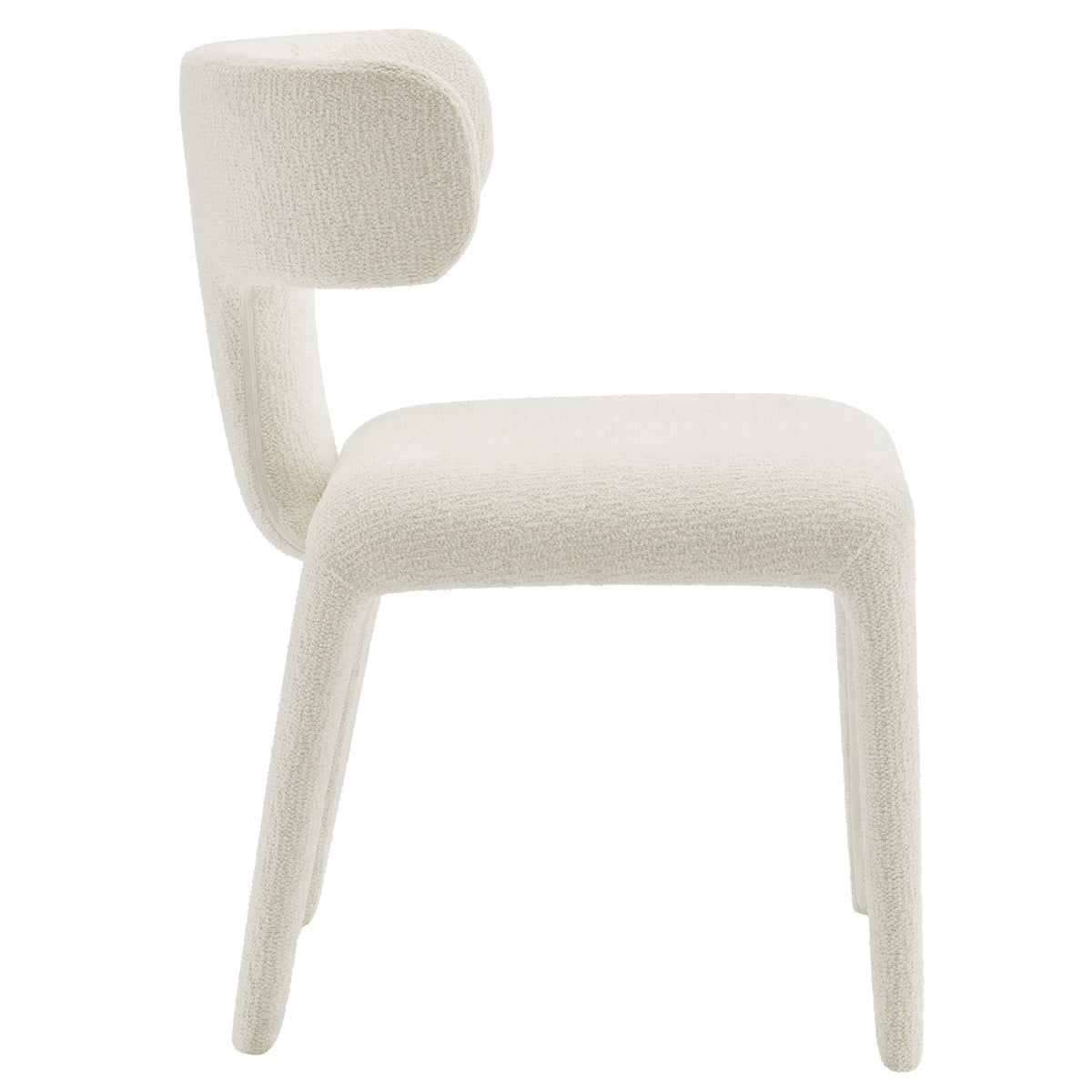Stellan Curved Back Boucle Upholstered Dining Chair Set of 2 - Cream