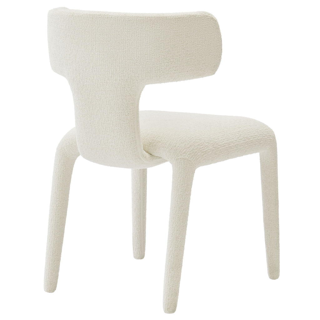 Stellan Curved Back Boucle Upholstered Dining Chair Set of 2 - Cream