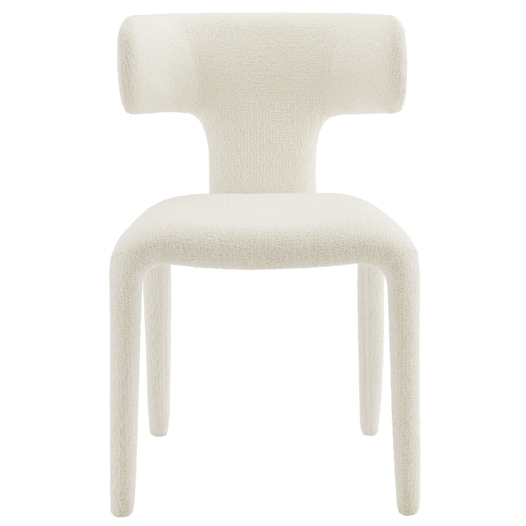 Stellan Curved Back Boucle Upholstered Dining Chair Set of 2 - Cream