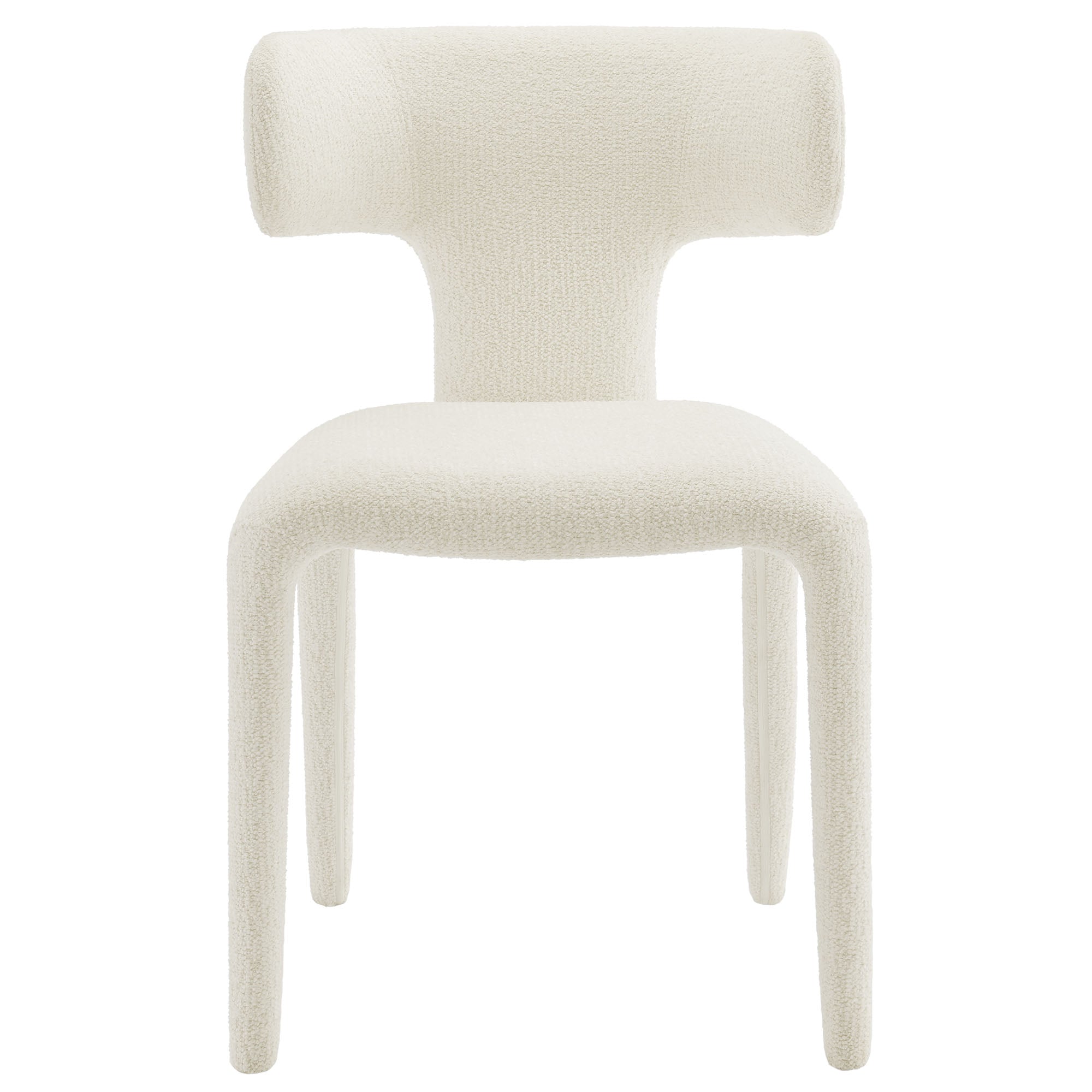 Stellan Curved Back Boucle Upholstered Dining Chair Set of 2 - Cream