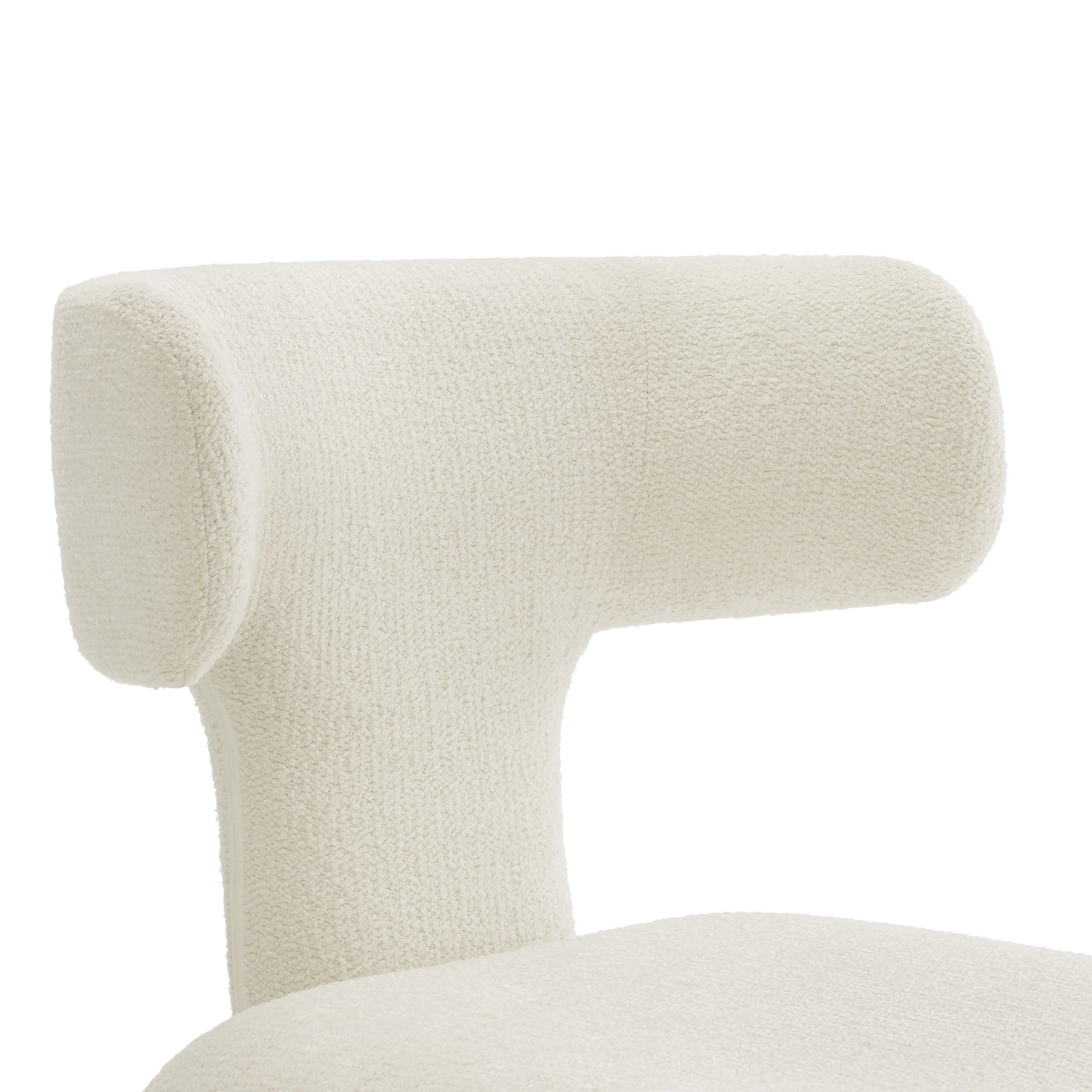Stellan Curved Back Boucle Upholstered Dining Chair Set of 2 - Cream