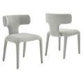Stellan Curved Back Boucle Upholstered Dining Chair Set of 2 - Dove Gray