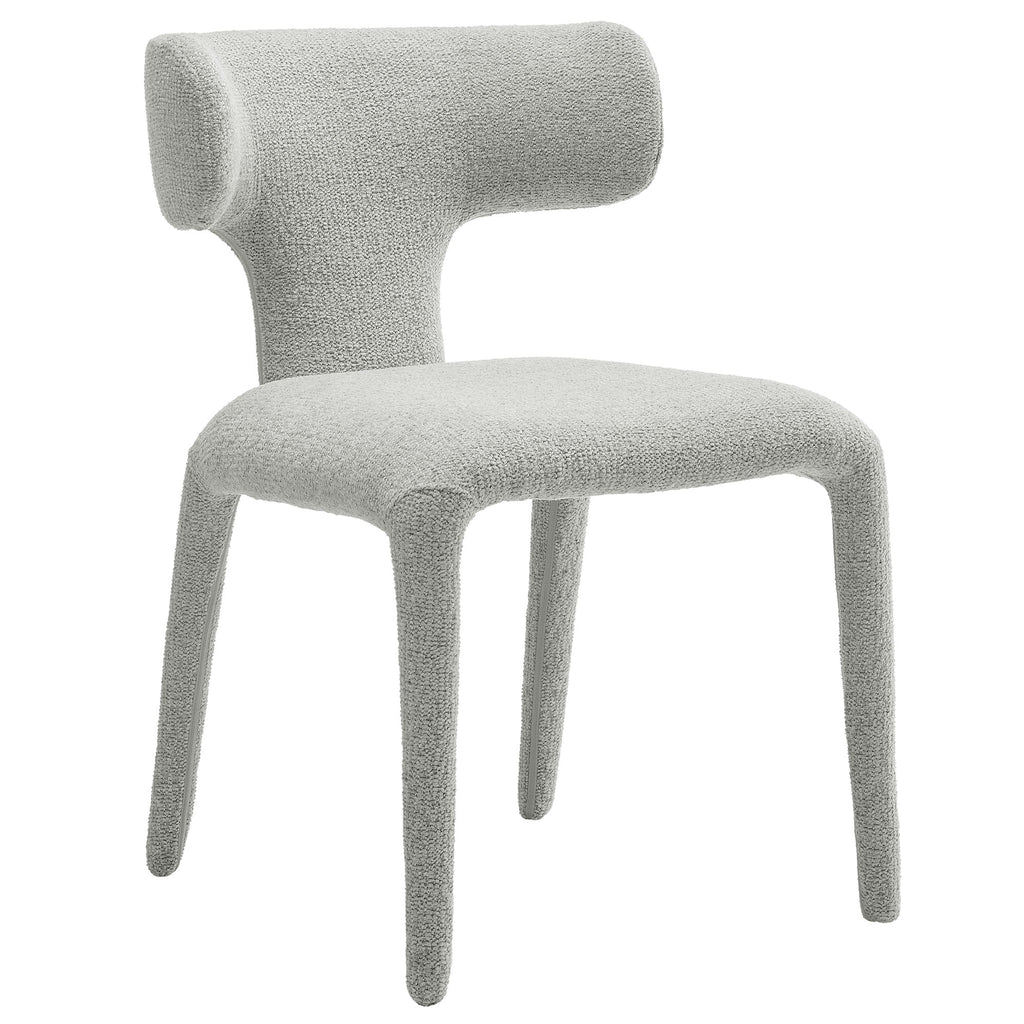 Stellan Curved Back Boucle Upholstered Dining Chair Set of 2 - Dove Gray
