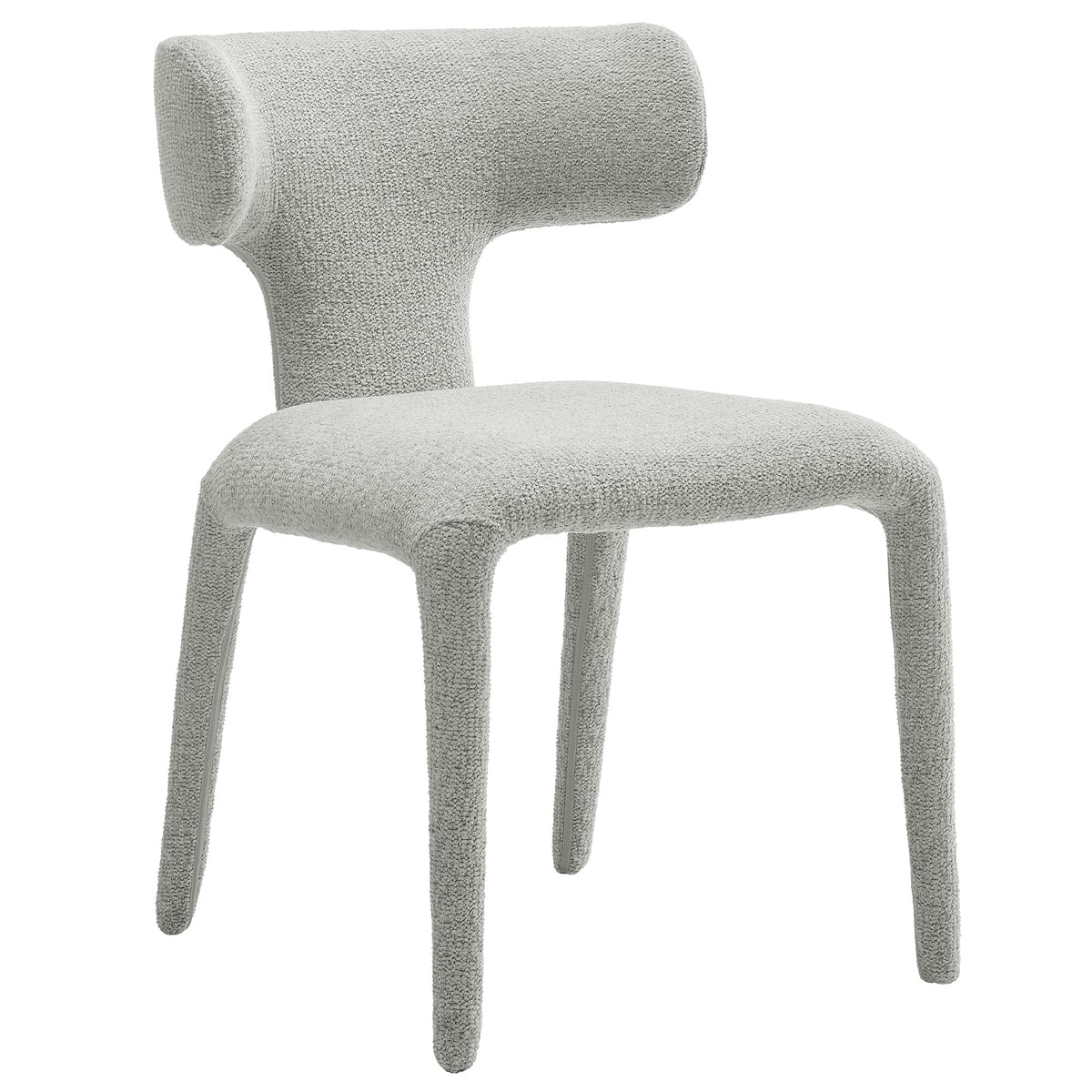 Stellan Curved Back Boucle Upholstered Dining Chair Set of 2 - Dove Gray