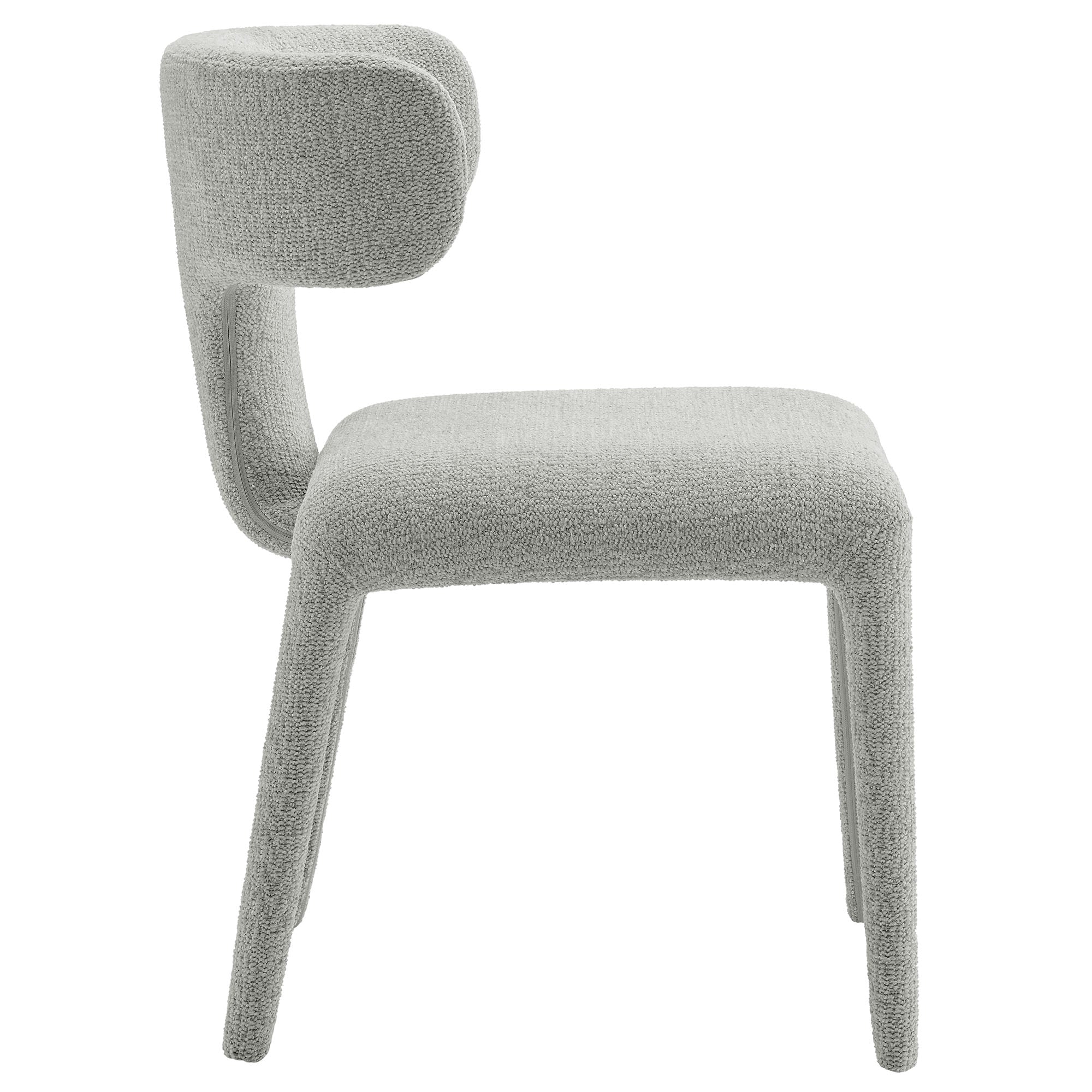 Stellan Curved Back Boucle Upholstered Dining Chair Set of 2 - Dove Gray