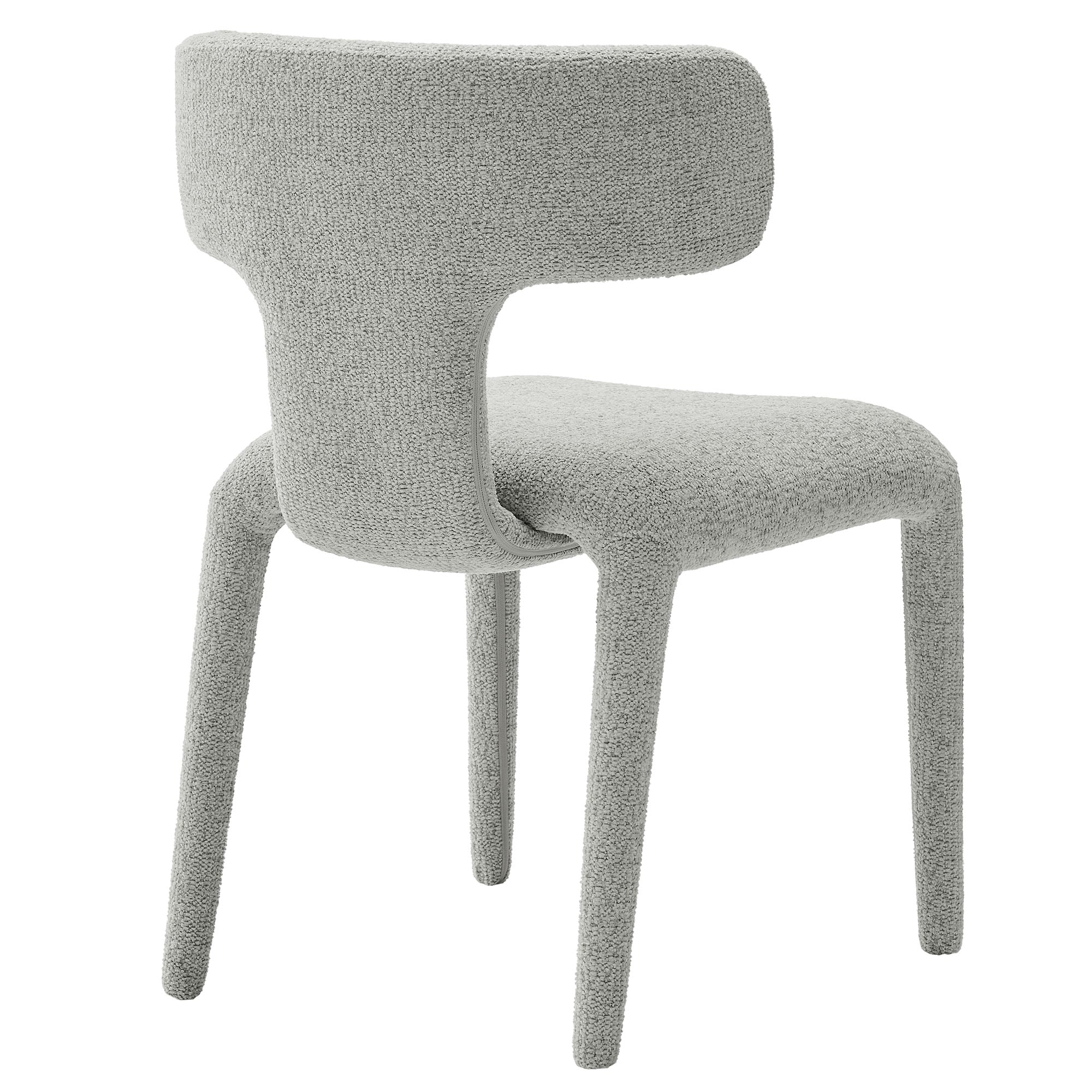Stellan Curved Back Boucle Upholstered Dining Chair Set of 2 - Dove Gray