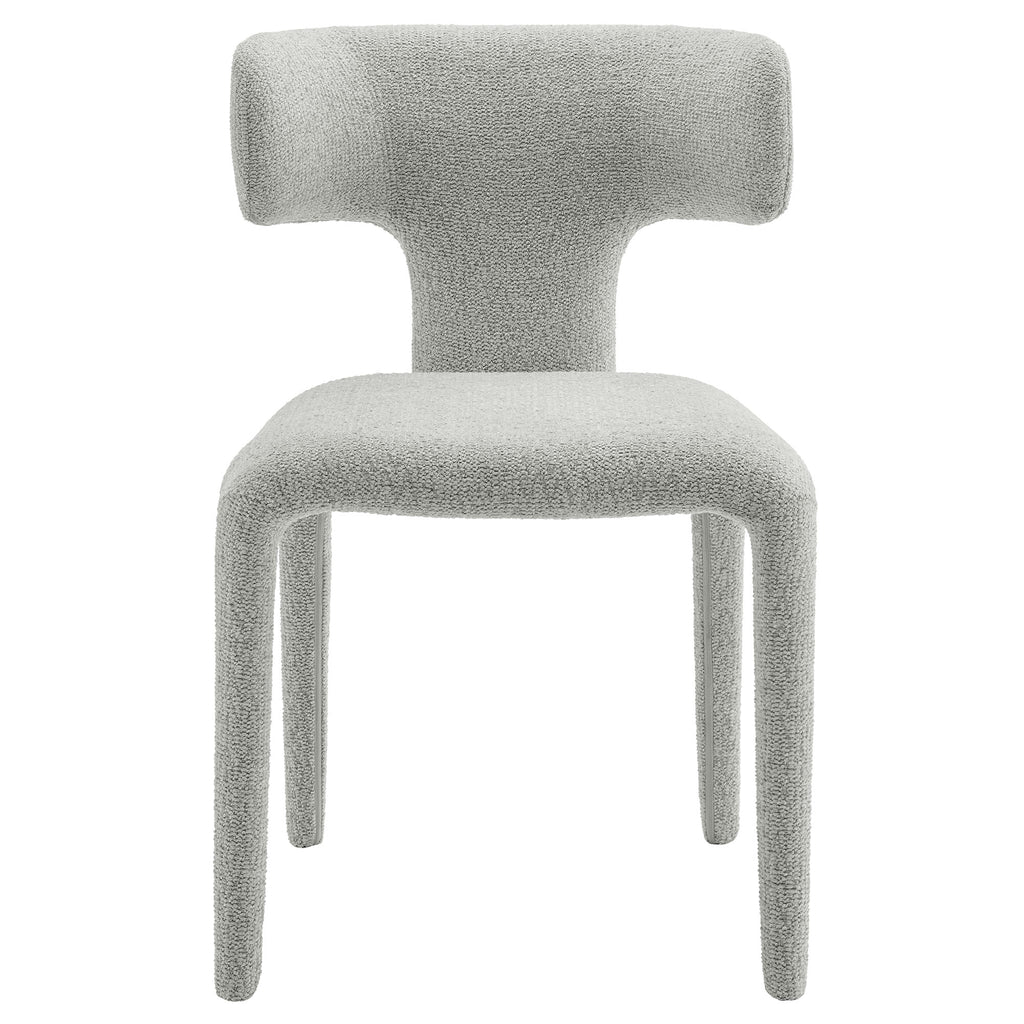 Stellan Curved Back Boucle Upholstered Dining Chair Set of 2 - Dove Gray