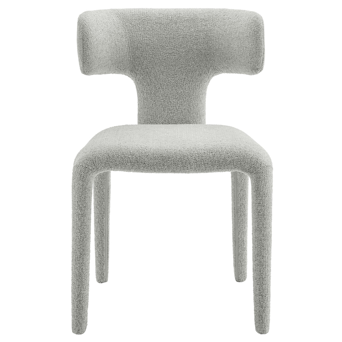 Stellan Curved Back Boucle Upholstered Dining Chair Set of 2 - Dove Gray