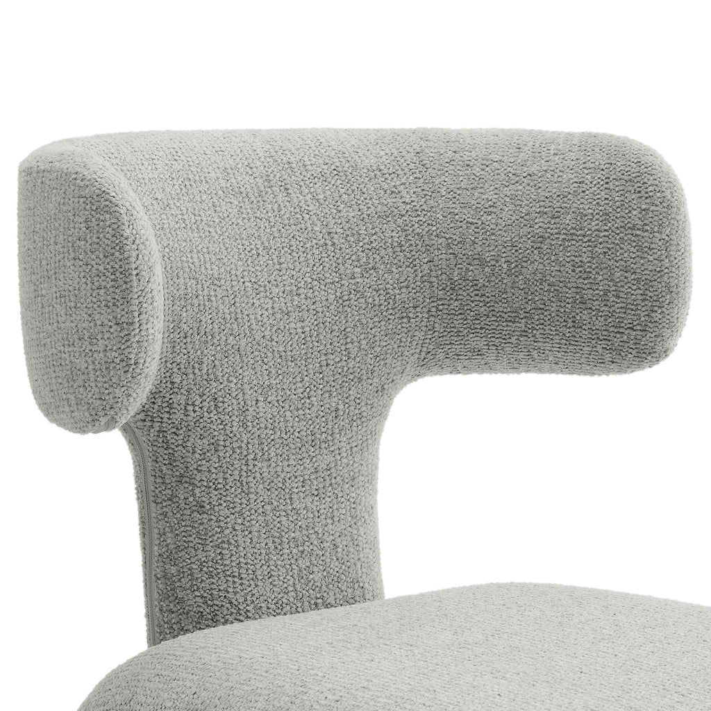 Stellan Curved Back Boucle Upholstered Dining Chair Set of 2 - Dove Gray