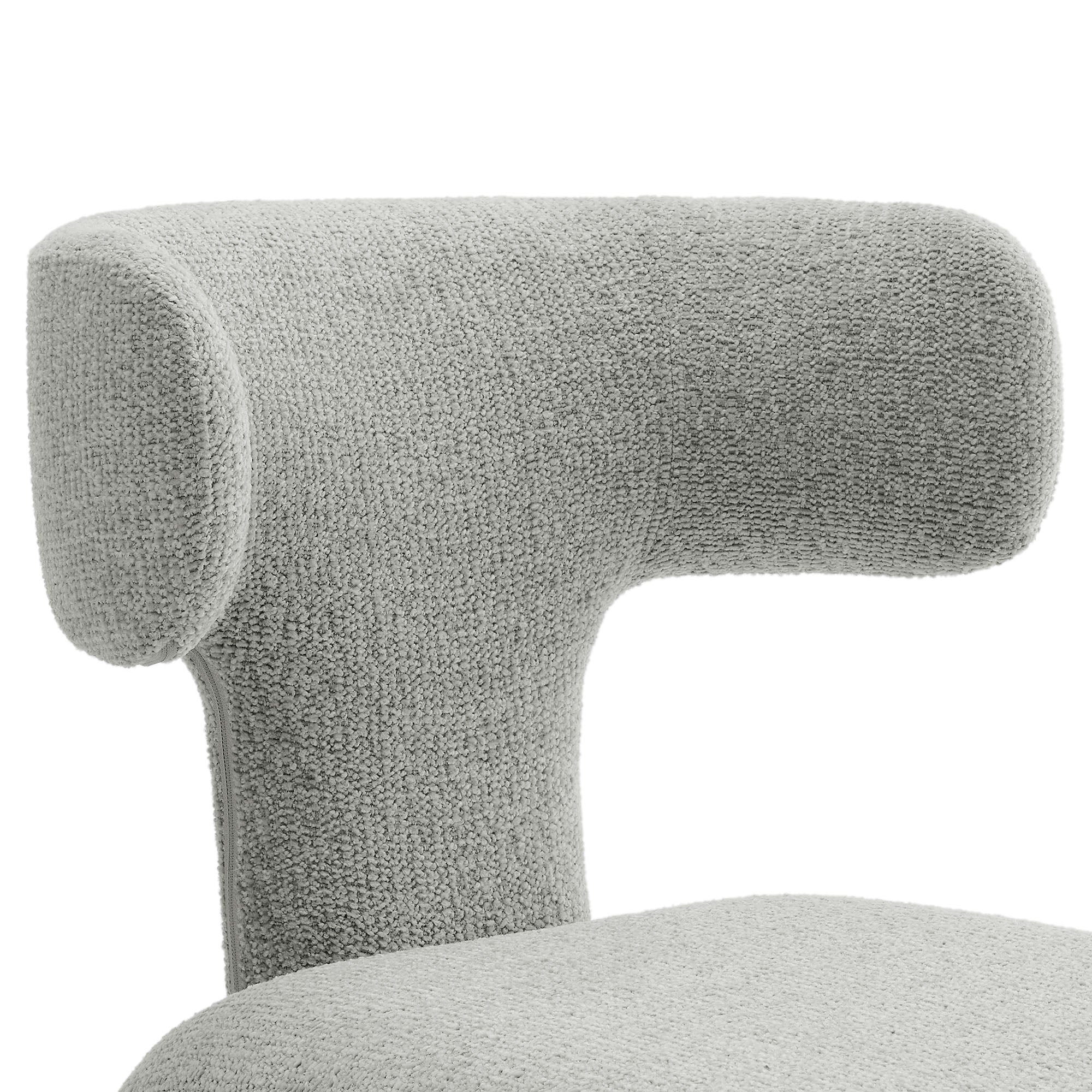 Stellan Curved Back Boucle Upholstered Dining Chair Set of 2 - Dove Gray