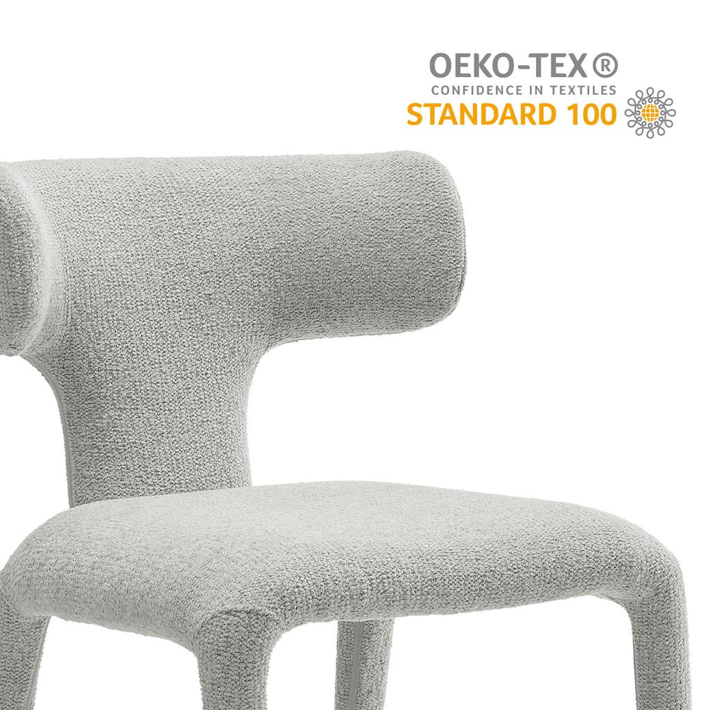 Stellan Curved Back Boucle Upholstered Dining Chair Set of 2 - Dove Gray