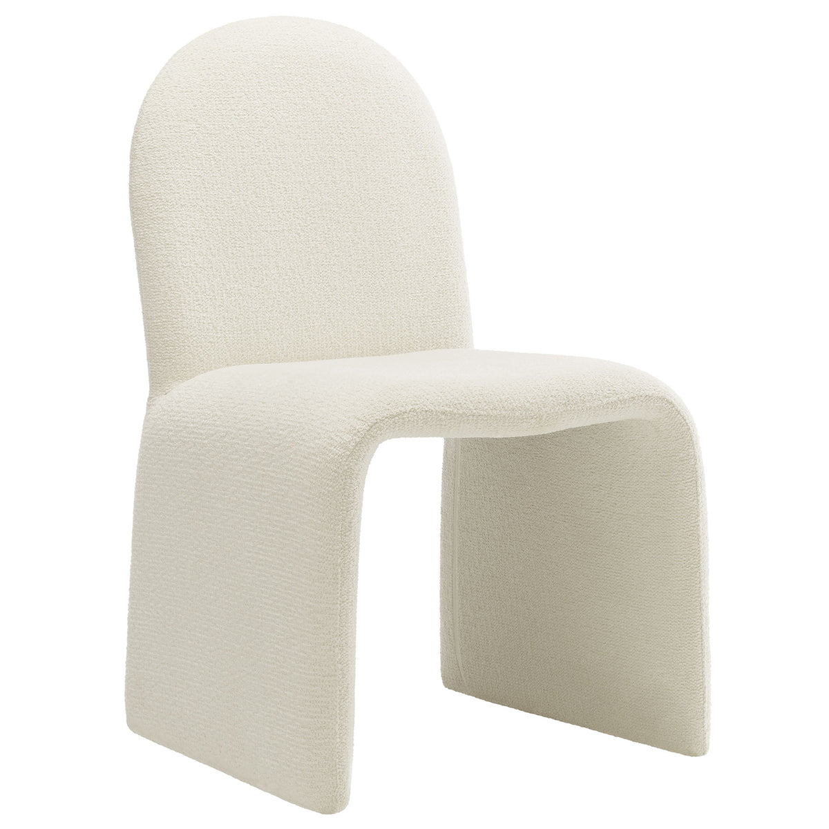 Junia Boucle Upholstered Arch Armless Dining Chair - Cream