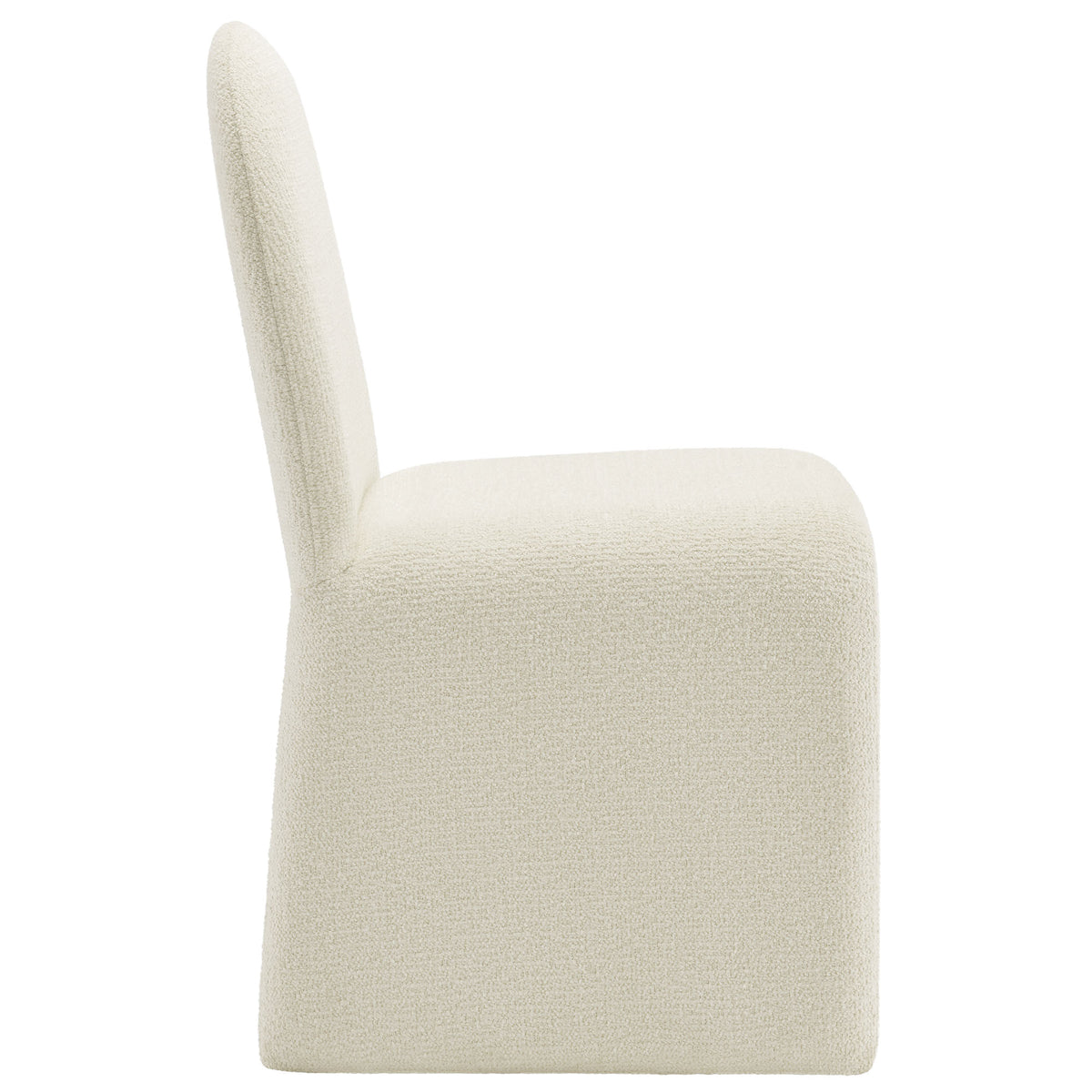 Junia Boucle Upholstered Arch Armless Dining Chair - Cream