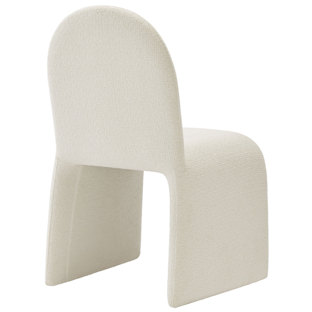 Junia Boucle Upholstered Arch Armless Dining Chair - Cream