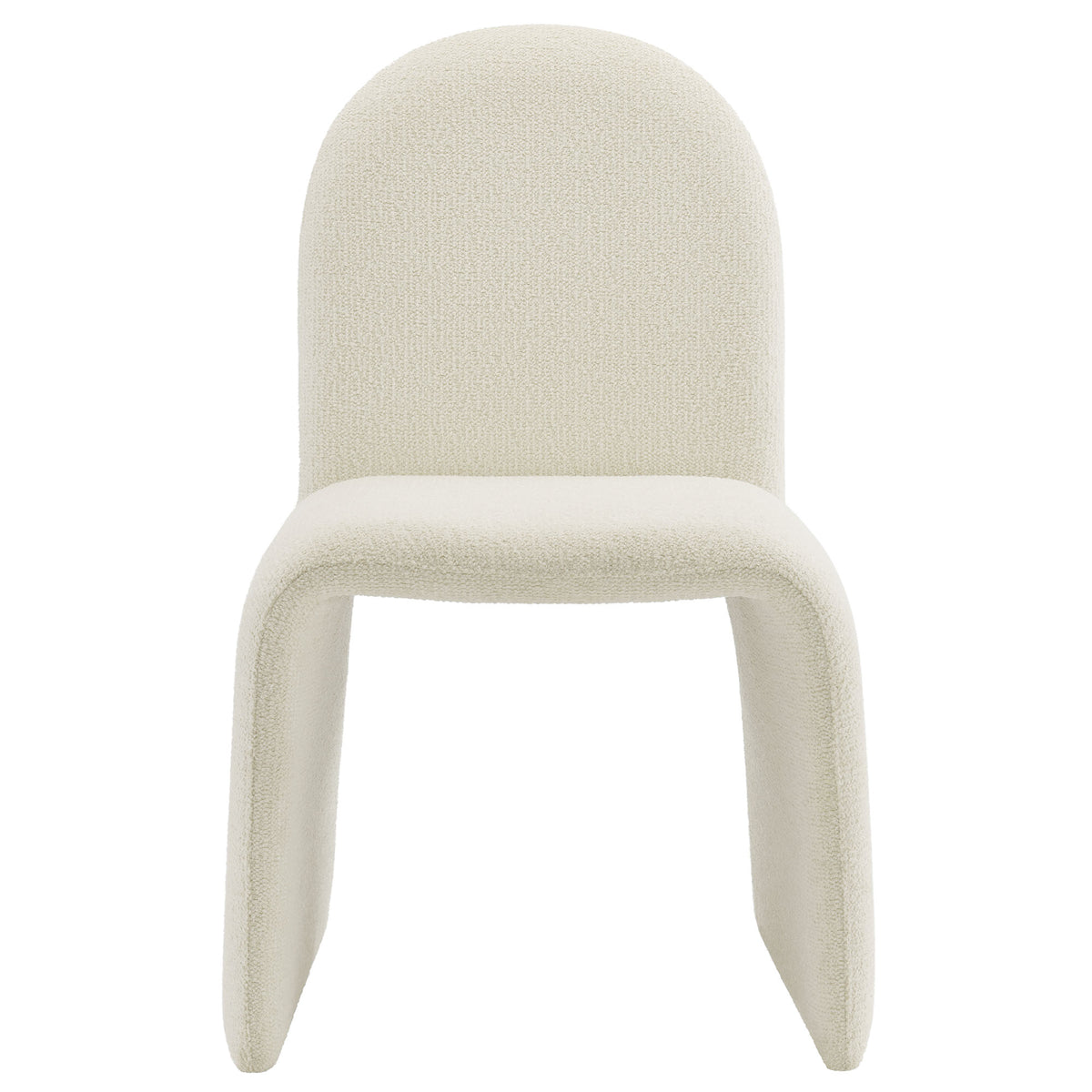 Junia Boucle Upholstered Arch Armless Dining Chair - Cream