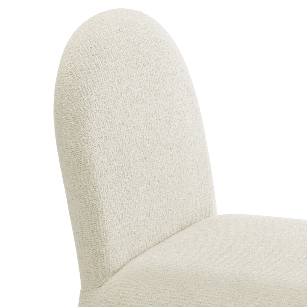 Junia Boucle Upholstered Arch Armless Dining Chair - Cream