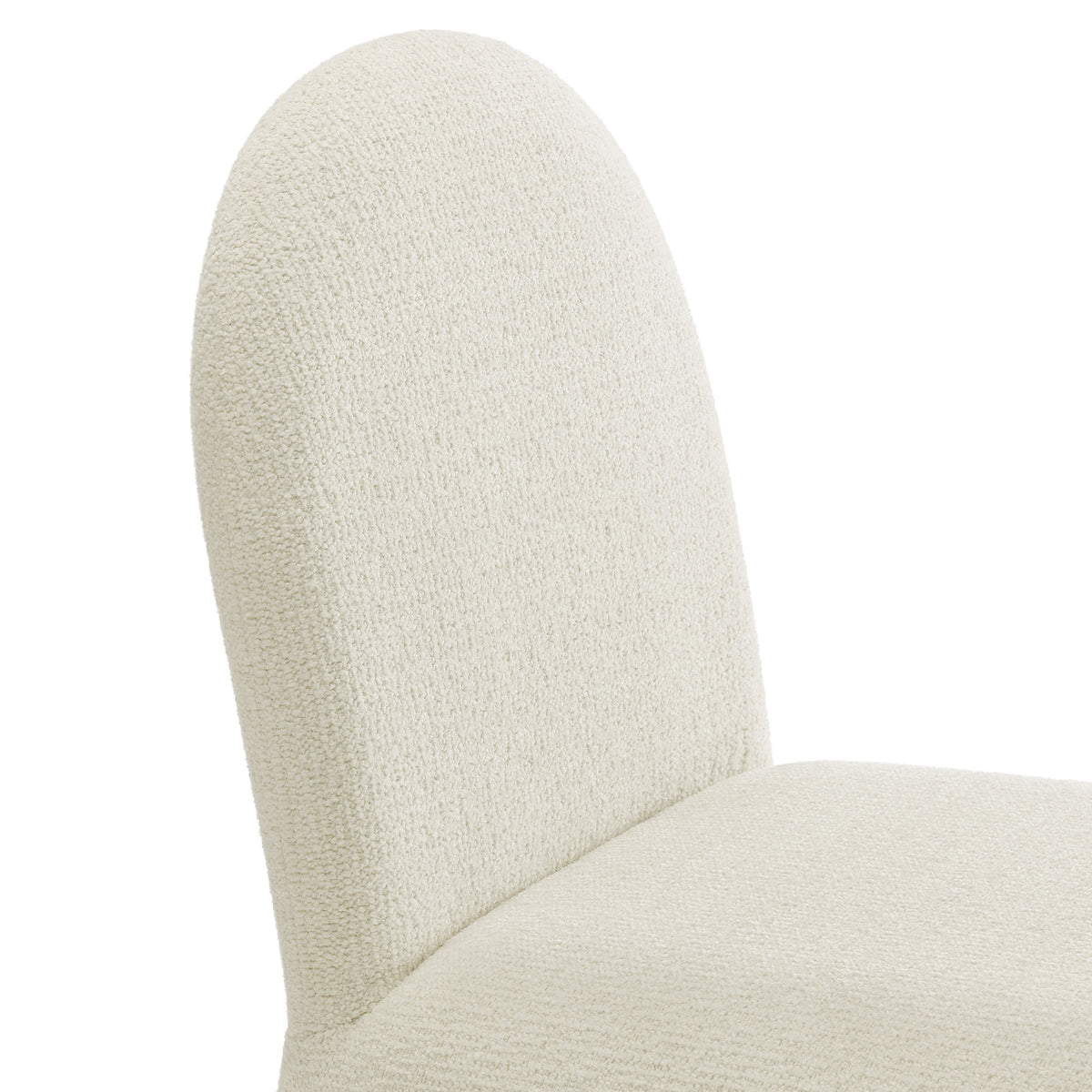 Junia Boucle Upholstered Arch Armless Dining Chair - Cream