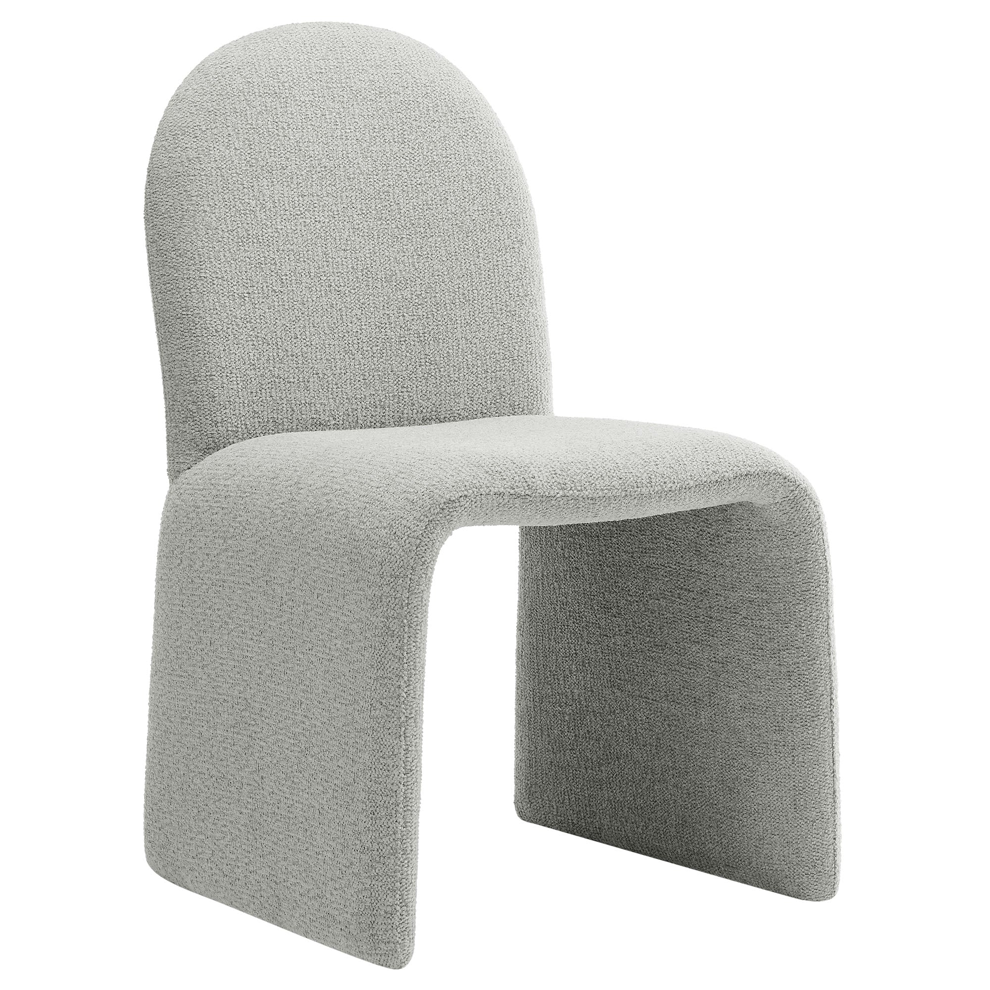 Junia Boucle Upholstered Arch Armless Dining Chair - Dove Gray