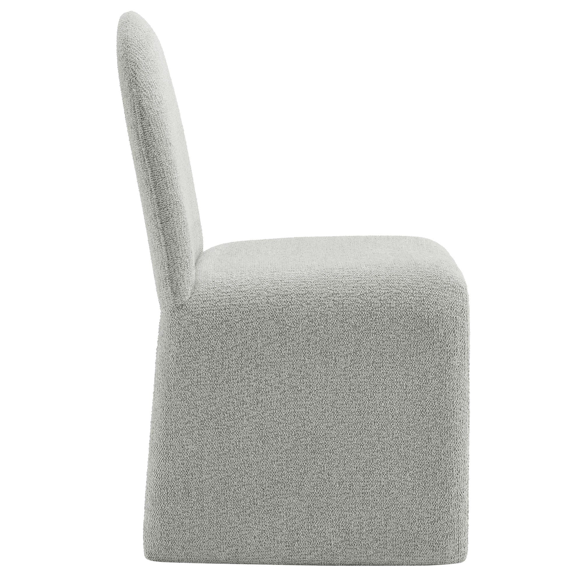 Junia Boucle Upholstered Arch Armless Dining Chair - Dove Gray