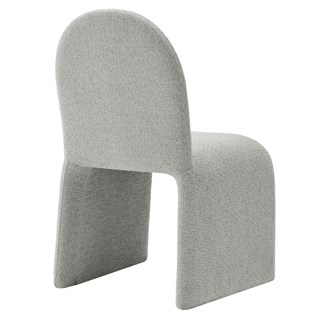 Junia Boucle Upholstered Arch Armless Dining Chair - Dove Gray