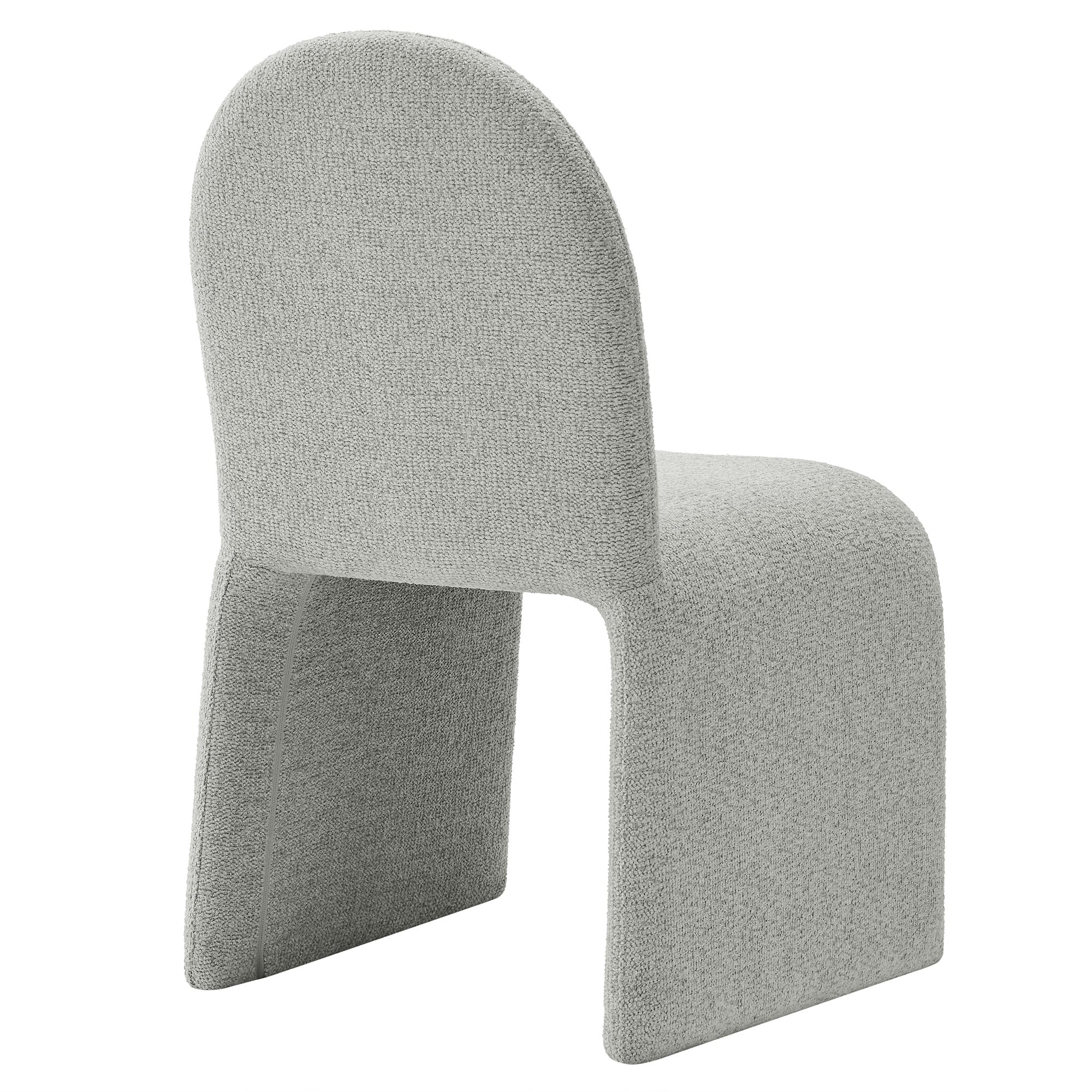 Junia Boucle Upholstered Arch Armless Dining Chair - Dove Gray