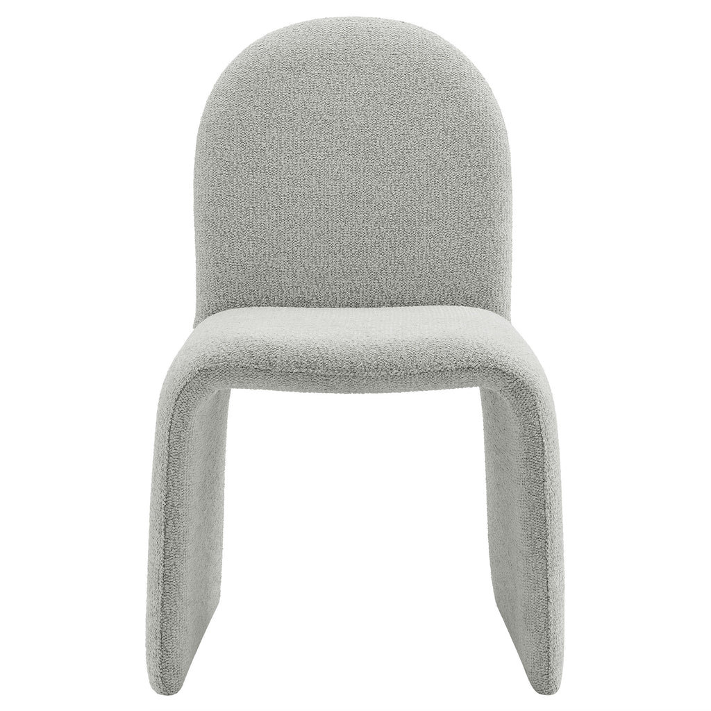 Junia Boucle Upholstered Arch Armless Dining Chair - Dove Gray