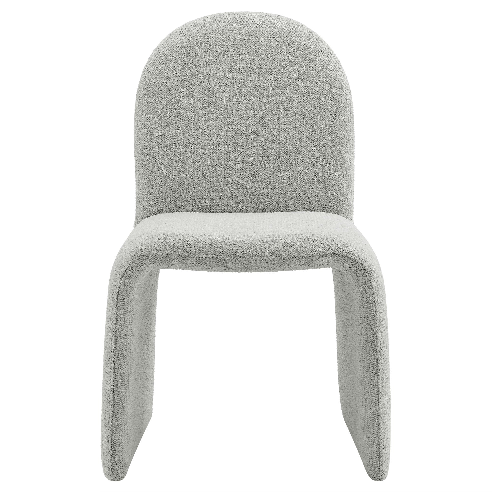 Junia Boucle Upholstered Arch Armless Dining Chair - Dove Gray