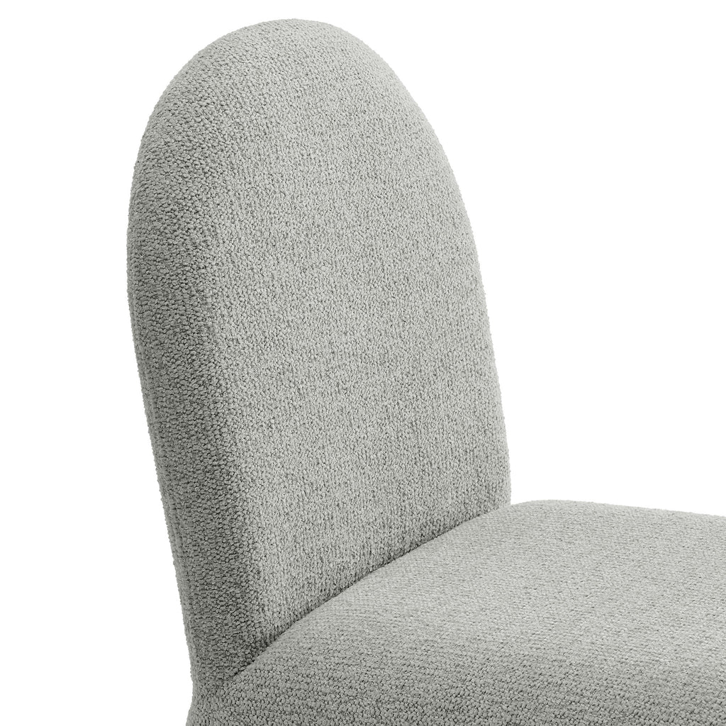 Junia Boucle Upholstered Arch Armless Dining Chair - Dove Gray
