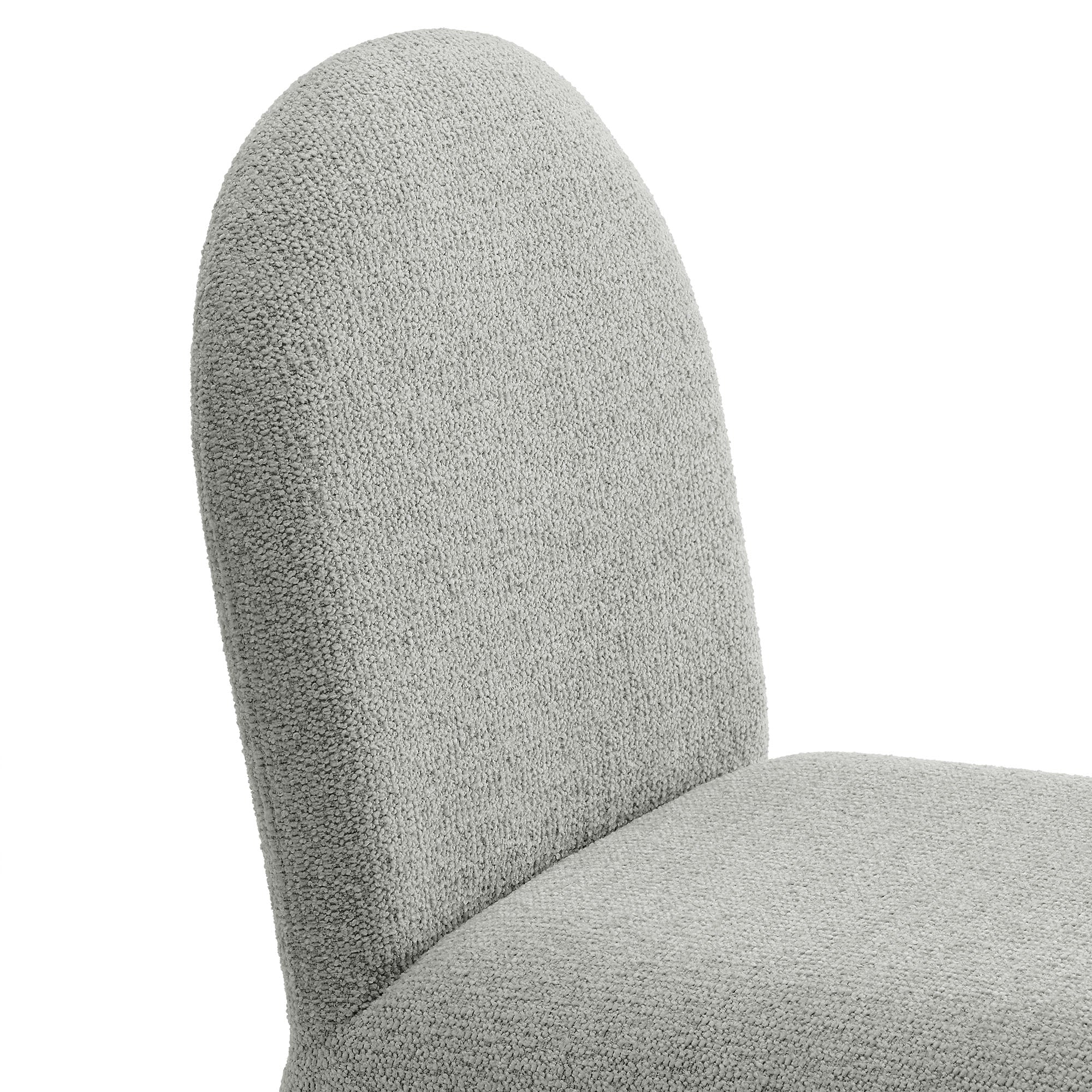 Junia Boucle Upholstered Arch Armless Dining Chair - Dove Gray