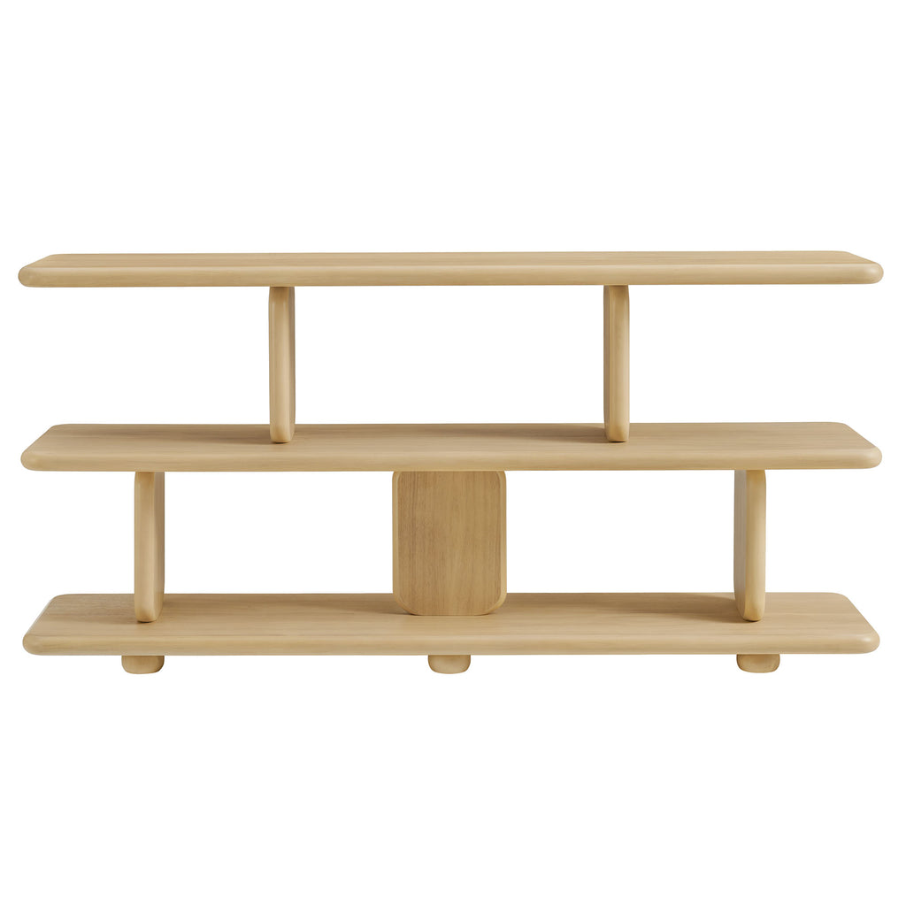Lyle Sculptural 2-Tier Bookshelf - Natural