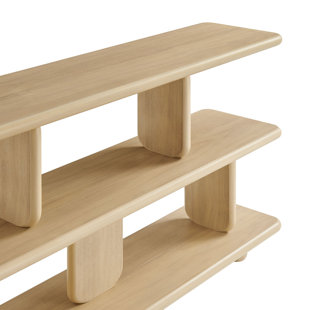 Lyle Sculptural 2-Tier Bookshelf - Natural