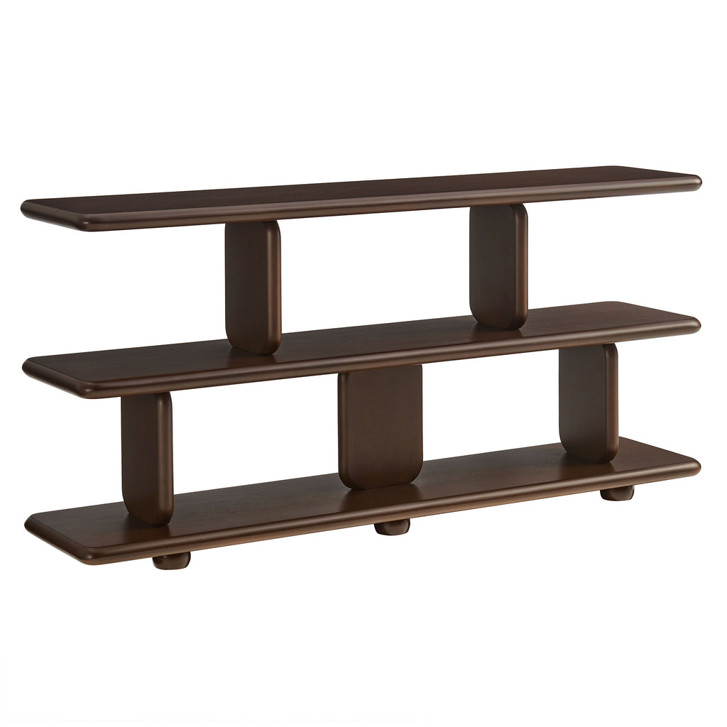 Lyle Sculptural 2-Tier Bookshelf - Walnut