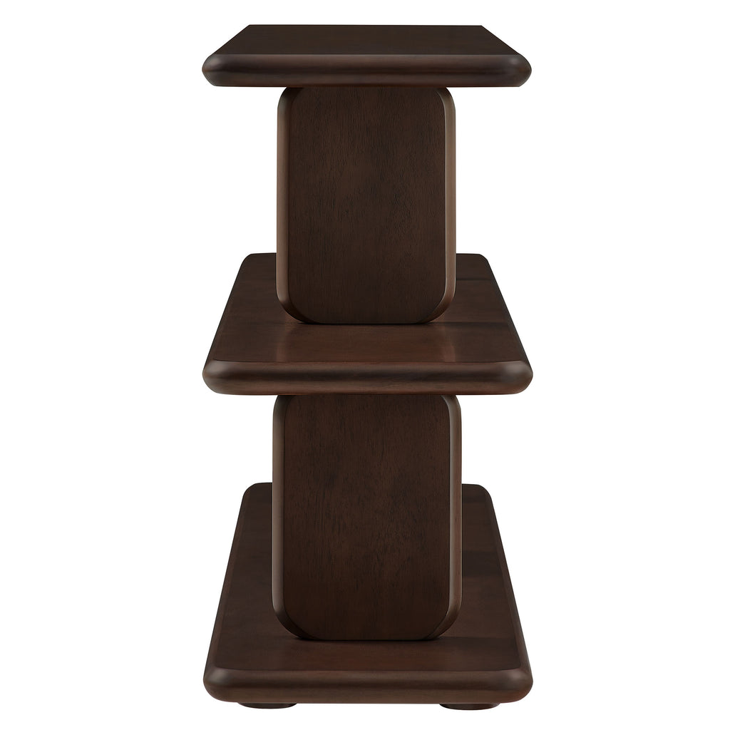 Lyle Sculptural 2-Tier Bookshelf - Walnut