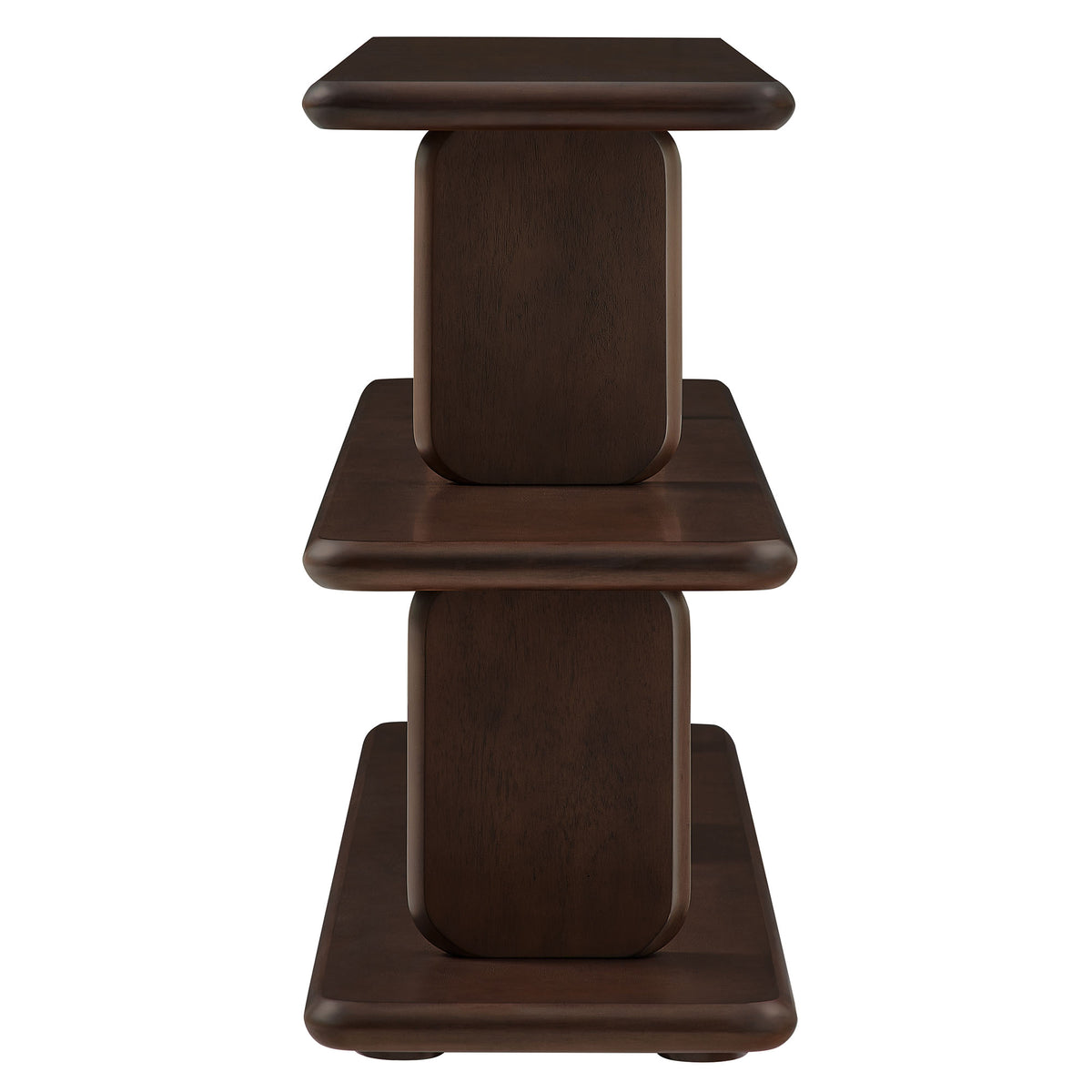 Lyle Sculptural 2-Tier Bookshelf - Walnut
