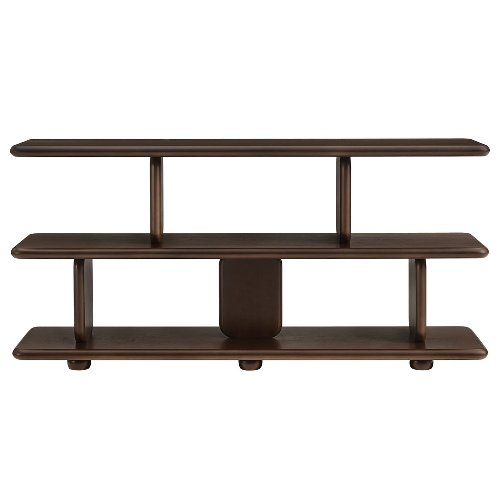 Lyle Sculptural 2-Tier Bookshelf - Walnut