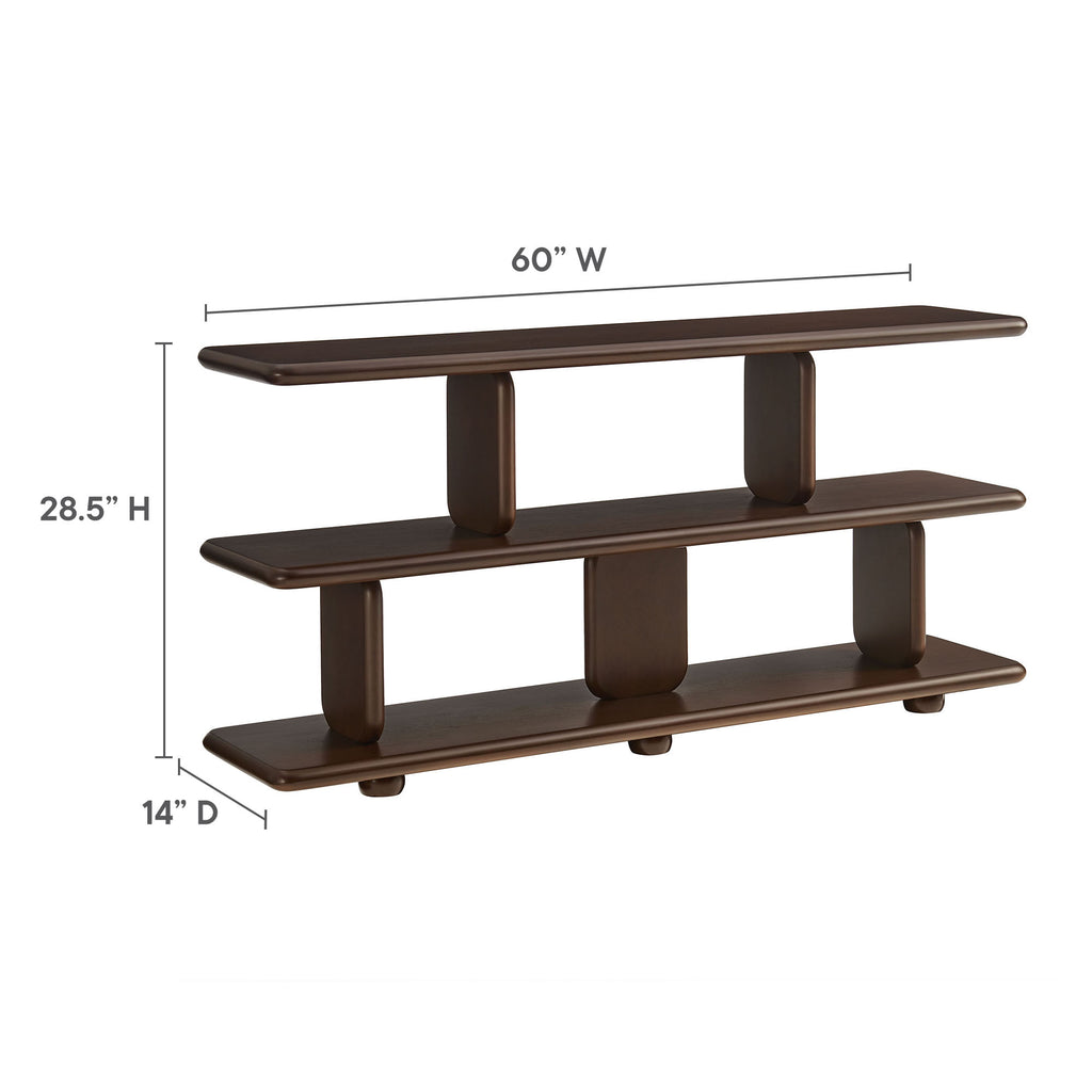 Lyle Sculptural 2-Tier Bookshelf - Walnut
