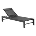Tahoe Outdoor Patio Mesh and Aluminum Chaise Lounge - Gray