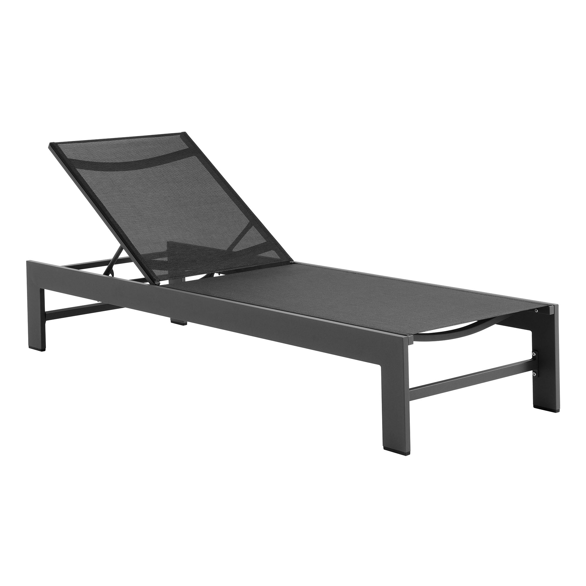 Tahoe Outdoor Patio Mesh and Aluminum Chaise Lounge - Gray